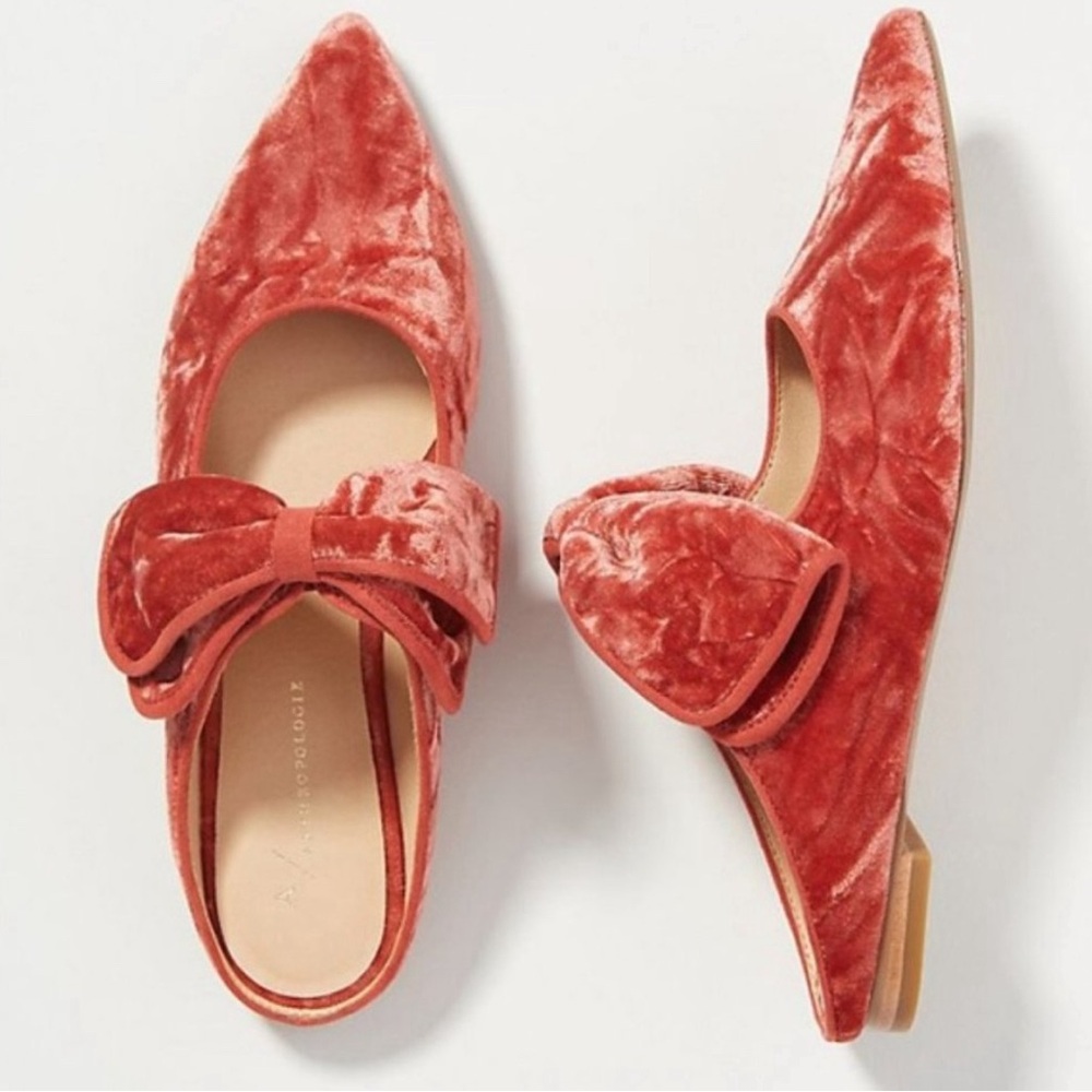 Anthropologie Livia Bow Flats 5.5